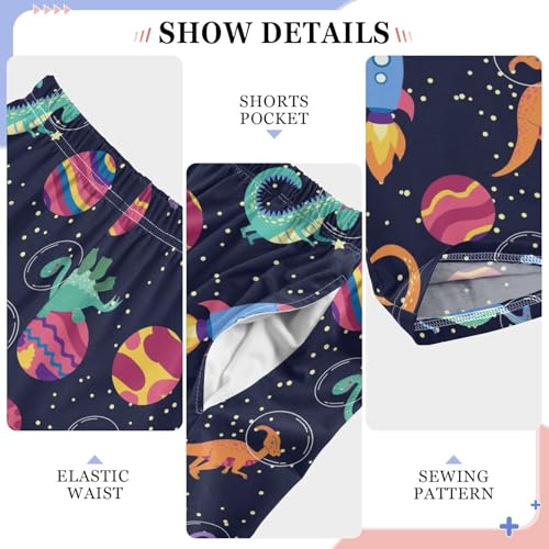ZZXXB Dinosaur Planet Boys Long Pants Soft Trousers Elastic Waist Kids Lounge Bottoms with Pockets S-XL4