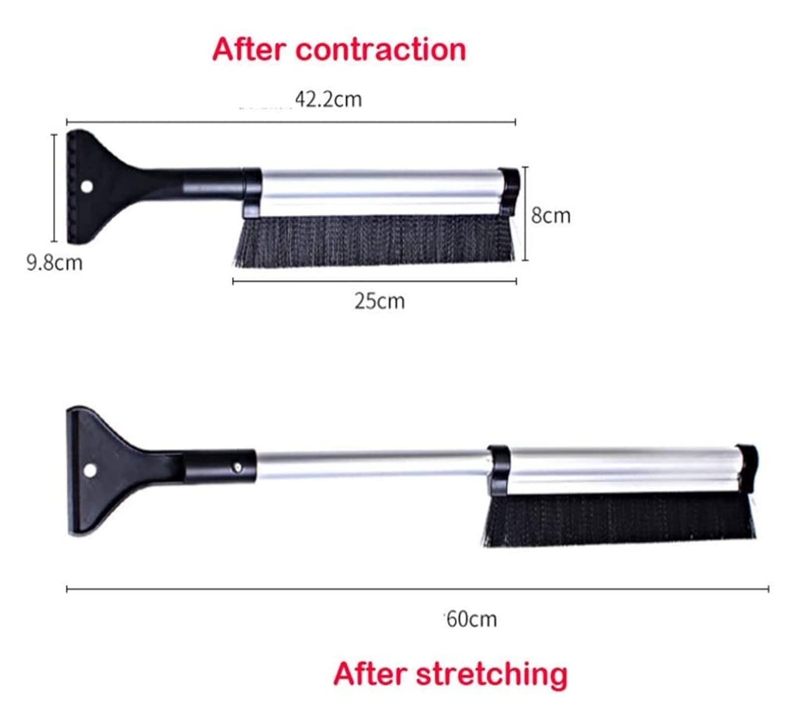 XMING Spazzola di neve ghiacciata anti-sci in acciaio inossidabile, raschietto di ghiaccio, raschiatura acqua raschiatrice, snowbrush e raschietto for auto for auto, strumento antigraffio con presa in