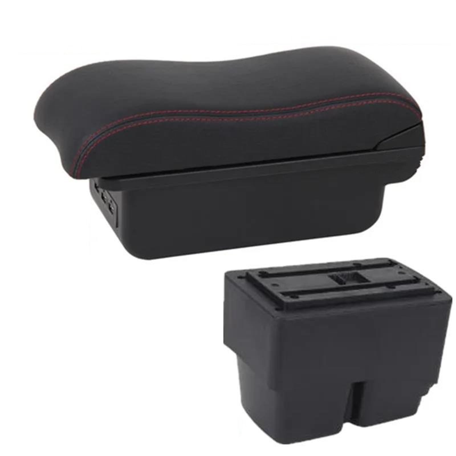 Noheeu B Red Line 3Usb Car Interior Accessories Center Console Multifunctional Storage Box Armrest For Fiesta Mk7 2009-2017