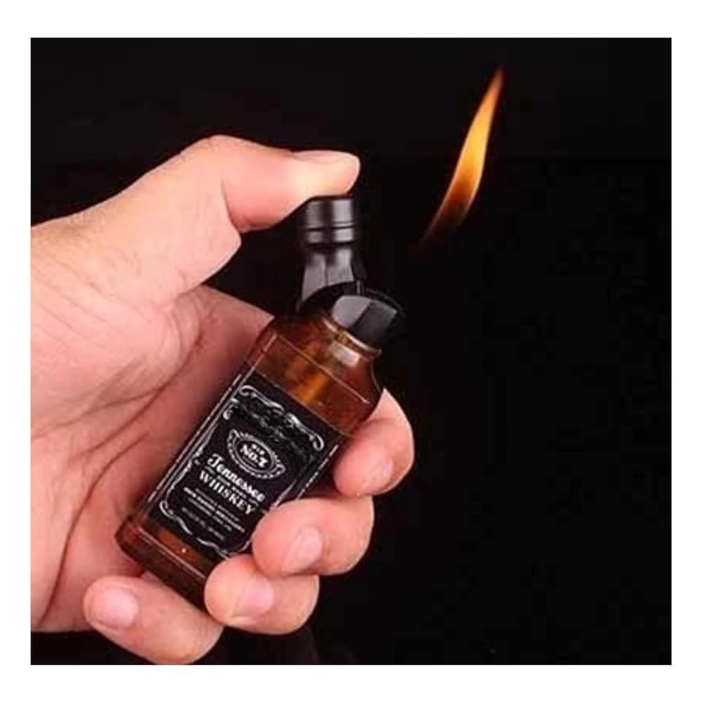 Whiskey Inspired Lighter Bottle Design, Sleek and Refillable Pocket Lighter Cigarette Premium Lighter-image-43
