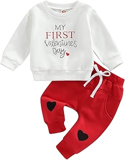 Loalirando Baby,Clothing,Baby Boys 0-24m,Outfits & Clothing Sets Loalirando Newborn Boys My First Valentine 's Day Clothes Outfit 0-3Y Infant Long Sleeve Crewneck Pullover Sweatshirt + Drawstring Pants Set
