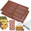 Mity Rain Chocolate Bar Mold - Deep Pistachio Knafeh Chocolate Bar, Thick Silicone Tray, Diamond Candy Mould with 100PCS Clear Cellophane Bags & Chocolate Scraper