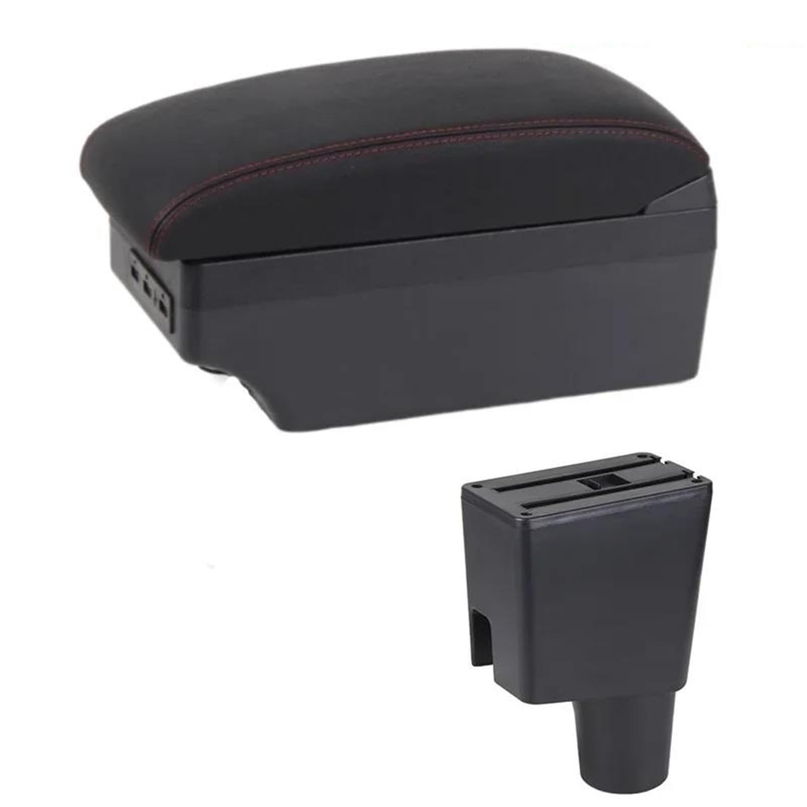 Dtsgcx E1 Red Line Car Armrest Box Modification Leather Center Console Storage Accessories For Kia For Morning For Picanto(E1 Red Line)