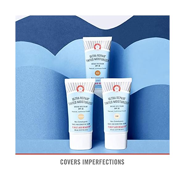 First Aid Beauty Ultra Repair Tinted Moisturizer with SPF 30, Colloidal Oatmeal and Hyaluronic Acid, 1.0 oz. – Ivory