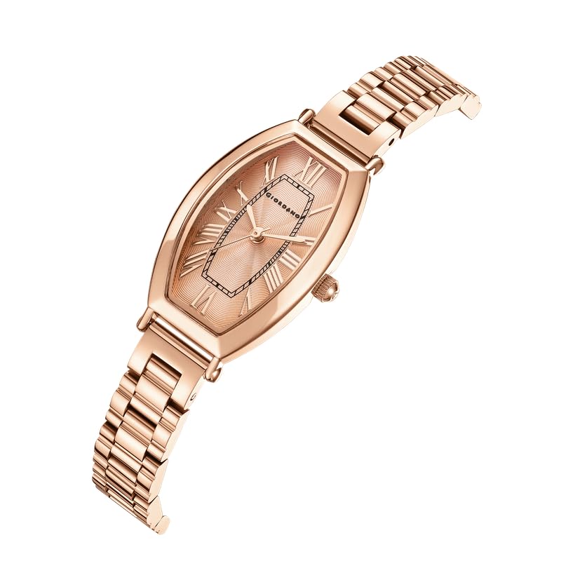 Image of Giordano Silver Oval Shape Dial Watch for Women - Elegant Roman Numerals, Stainless Steel Strap, Sleek Analog Design