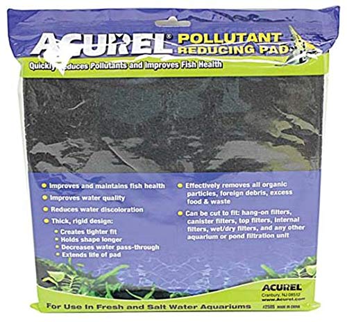 Pollutant Reducing Media Pad, Aquarium and Pond Filter Accessory, 10-Inch by 18-Inch