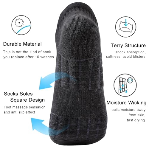 Women's Ankle Athletic Running Socks Anti-Blister Cotton Cushioned Wicking Socks (5 Pairs)2