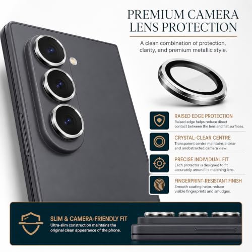 Image of FIRST MART Camera Lens Protector for Samsung Galaxy Z Fold 8 Ultra | Black AR+AF Camera Rings with Auto-Align Frame, 9H Tempered Glass, Scratch Resistant, Case-Friendly | Pack of 1