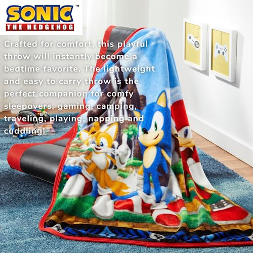 Image of Franco Sonic The Hedgehog Anime Kids Bedding Super Soft Silk Touch Throw, 40 in x 50 in, (Official Licensed Product) (Pack of 3)