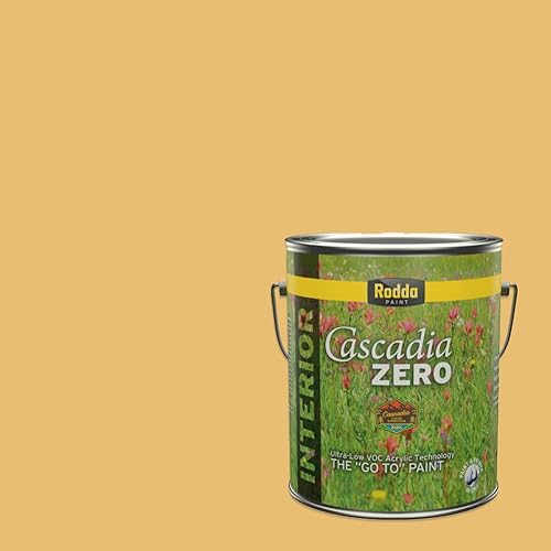 Vista 97 de Rodda Paint CASCADIA ZERO - Pintura e imprimación semibrillante para interiores en uno, cuarto de galón, rodaja de limón Lemon Slice