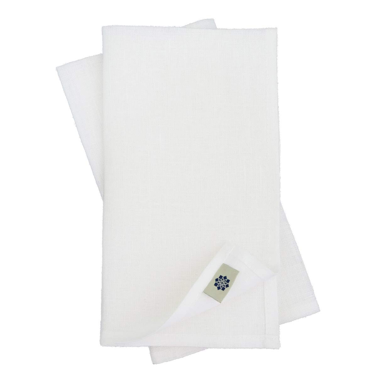 Linen & Cotton White Set Of 4 Napkins Amelia, 50% Linen, 50% Cotton - 47Cm X 47Cm (18.8'' X 18.8'')