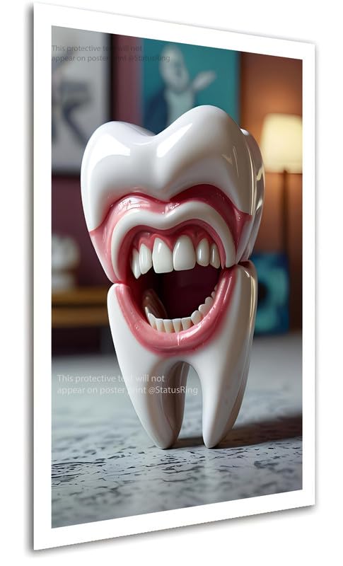 Laughing tooth art Dental Clinic Poster Artwork StatusRing Dentist Poster without Frame-picture-32