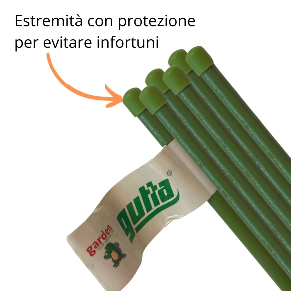 Gutta Bambooplast - Supporto per piante, Sostegno per piante, Canna da giardino Ø 11mm, Canne di bambu, Rivestimento PVC, Bastoni orto (20, 180)