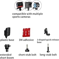 Vista 4 de AGV K1S - Kit de montaje de barbilla hecho para casco K1 S, kit de montaje de cámara de fibra de carbono, soporte de cámara ajustable compatible