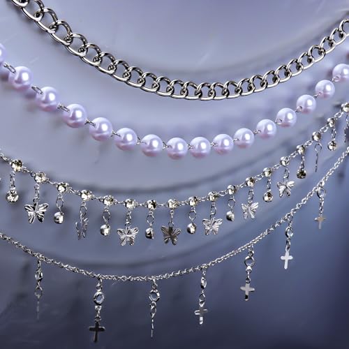 62pcs Silver Set Sock Charm Set, Safety Pin Brooch, Rhinestone, Pearl, Button Charms for Socks, Shoes, Clothing Accessories4