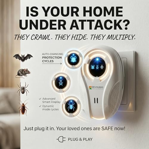 Image of T-27, Ultrasonic Pest Control Repeller - Electronic & Ultrasound, Indoor Plug-in Repellent - Get rid of - Rodents, Mice, Squirrels, Bats, Insects, Bed Bugs, Ants, Fleas (2 Pack)