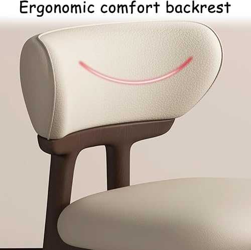 Miniatura 5 de YVYKFZD Sillas de comedor de madera maciza, juego de sillas de cocina sin brazos, silla de comedor con respaldo curvo, silla tapizada de cuero, para