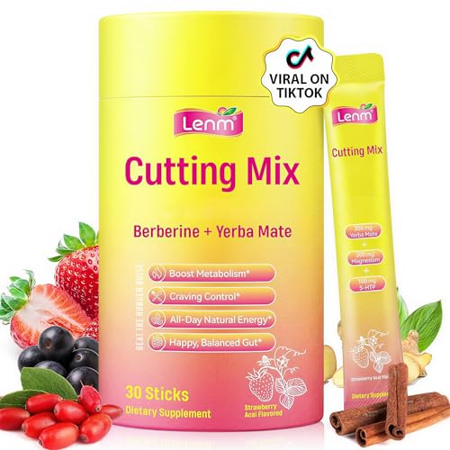 Cutting Drink Mix Supports Satiety Signaling Energy & Gut Health | Strawberry Açaí Flavor 30 Servings