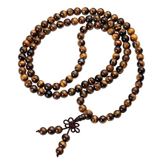 Jovivi Tiger Eye Gemstone Prayer Mala