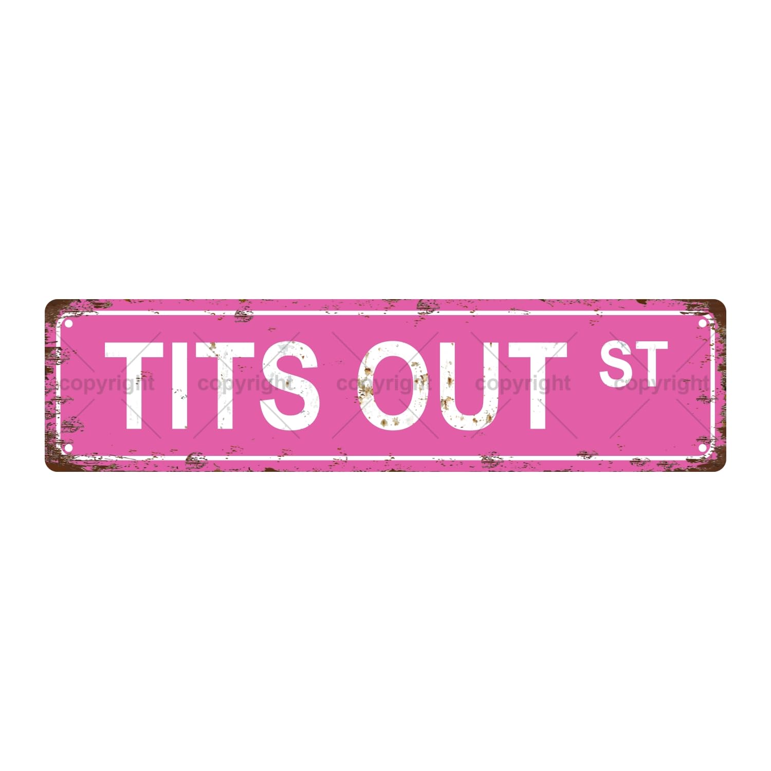Tits Out St Sexual Metal Tin Street Sign Bar Cafe Garage Cave Home Room Wall Bathroom Farmhouse Garden Porch Patio Decor,4x16 Inch