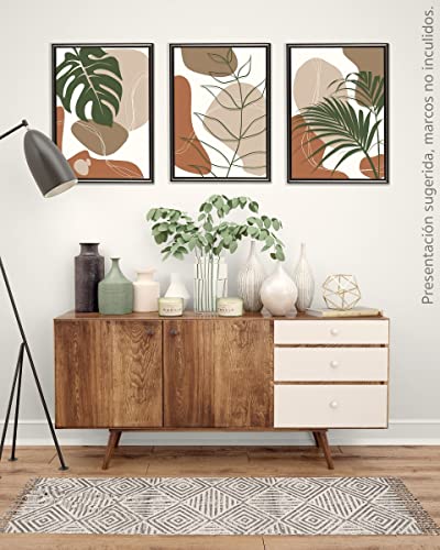 ROLAV Set de 3 Laminas Decorativas Pared - Cuadros Decoracion Dormitorios Modernos Posters para Pared Sin Marcos (A3) Cuadros para Dormitorios 42 x 39 cm Lienzos Decorativos para Salon