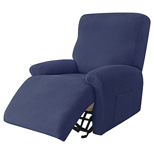 Image of Eco-Ancheng Recliner Slipcovers 4-Pieces Lazyboy Recliner Covers Recliner Couch Covers Recliner Chair Cover Non Slip Reclining Slipcovers with Storage Pockets Furniture Protector for Living Room
