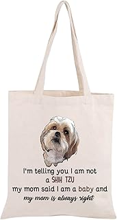 Shih Tzu Dog Tote Bag Shih Tzu Lover Gift I Am Not a Shih Tzu I Am a Baby Makeup Pouch Shih Tzu Mom Grocery Bag (Shih Tzu Tote)