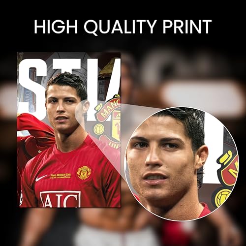 Image of Posternet Football Legend Inspired Wall Poster Set of 3 | 12 x 18 Inch Sports Wall Art | Premium 170 GSM Paper Print | Football Fan Room Decor for Bedroom, Gaming Room, Gym, Office & Study