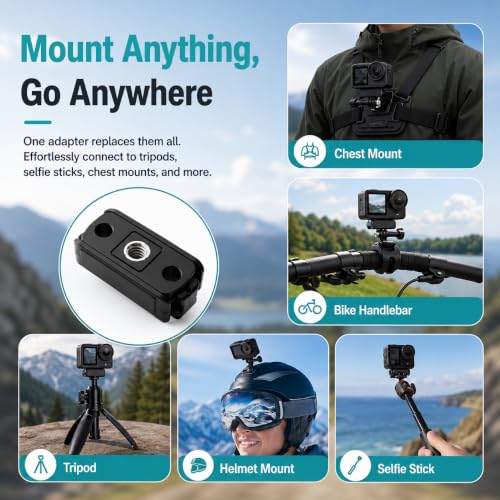 Image of ZORBES Quick Release Mount Adapter for Osmo Action 6 Nano 1 /4 Thread Mount