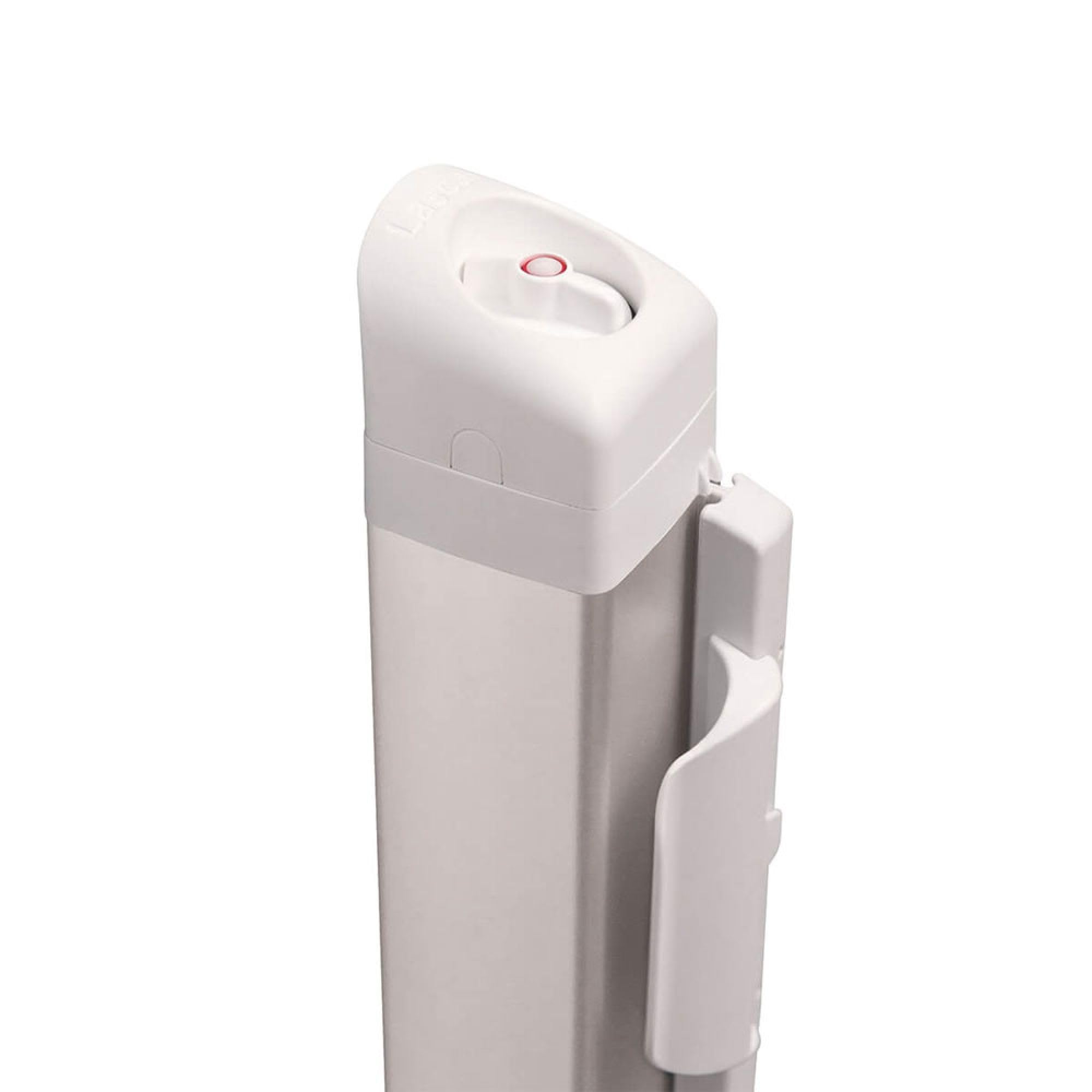 KiddyGuard kratka bezpieczeństwa na schody, z aluminiową obudową, wysuwana, do 120 cm, biała