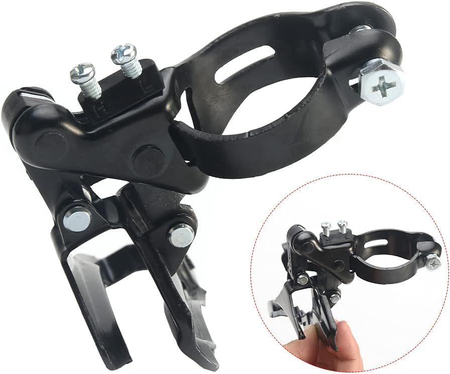 Image of Cycle Front Derailleur - Black, Pull-Up (Top Pull), Ideal for 3x7 or 3x8 Speed Gears