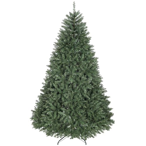 HOMCOM Albero di Natale 210 cm Artificiale con 2641 Rami Ignifughi, Albero Abete di Natale Folto Realistico con Base in...