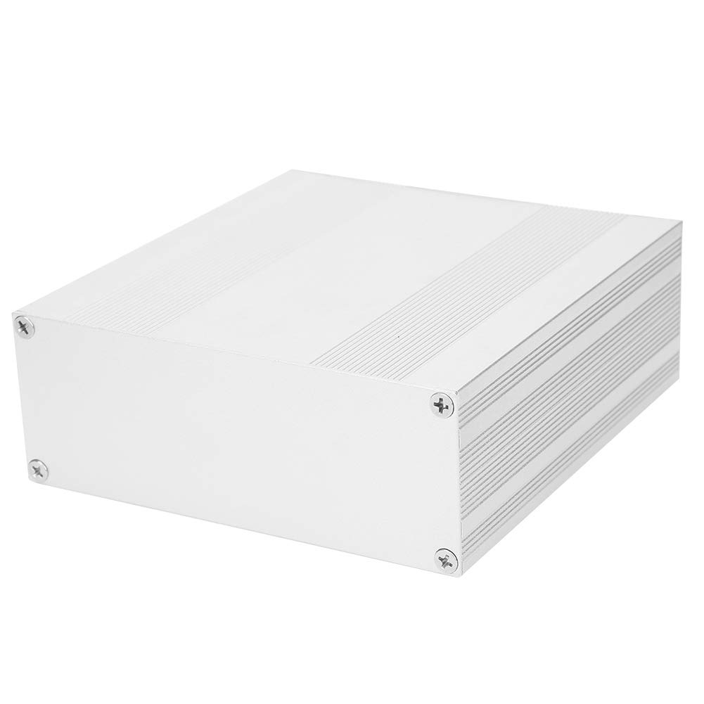 Keenso Aluminiowe Pudełko Projektowe -typ Typu Srebrna Obudowa Elektroniczna do Wyładowania Ciepła Aluminiowa Pokrywa 54x145x150mmmmm
