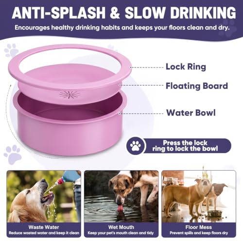 Image of XIAZ Elevated Dog Bowls Large Breed Raised Dogs Bowl Stand Large /Medium Sized Dog Slow Feeder Dogs Bowls Food Water Stands 5 Heights Adjustable 9 /11 /12 /14in Pet Feeder Dish Station
