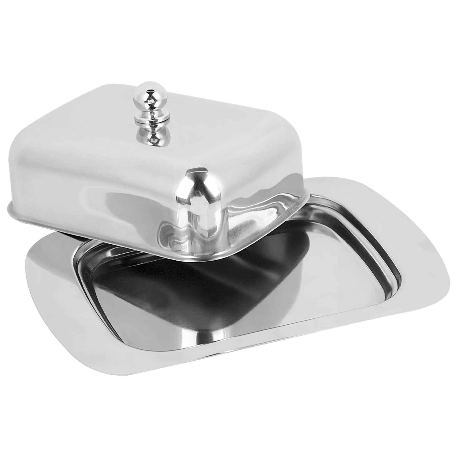 Butter Dish Stainless Steel Cheese Dish Tray Good Grips Butter Box Food Storage Dessert Container Keeper with Lid