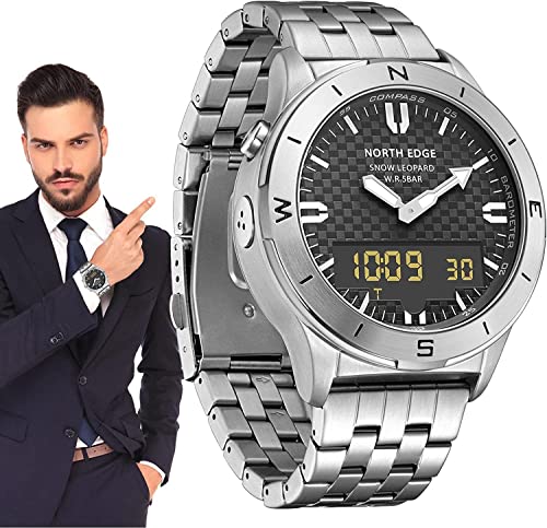 メンズ アウトドア スポーツ ウォッチ,メンズ スポーツ ウォッチ ラージ フェイス 防水 腕時計 メンズ | 天気予報付きスポーツウォッチ 高度計 気圧計 温度計 歩数計 コンパス