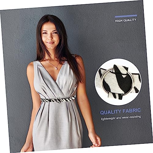 BESPORTBLE 1Pc Fashionable Zebra Print Casual Belt Round Buckle Imitation Leather Waistband for Jeans Trousers for Daily Wear Parties and Special Occasions2