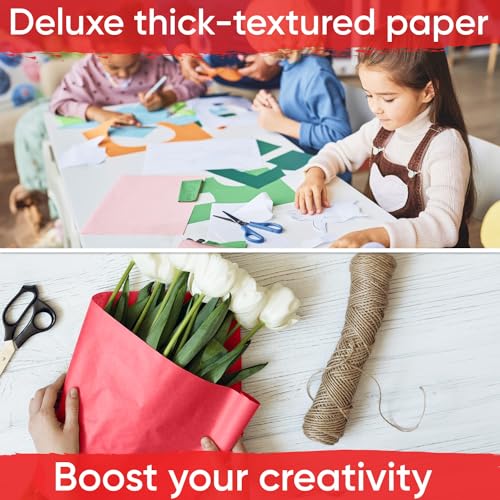 Image of 18 inch x 1200 inch (100 ft) Red Kraft Paper (Case of 16 Rolls), 45 lbs Thickness, Made in USA Kraft Paper for School, Art Colored Paper, Gift Wrapping Paper, Packing Paper for Moving