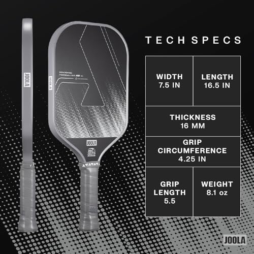 Image of JOOLA Ben Johns CAS 16mm Carbon Fiber Pickleball Paddle - CAS Surface Tech - Control & Power Paddle - USAP Approved - Aero Curve - Feel-Tec Pure Grip - NFC Chip