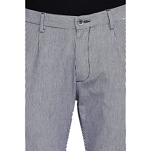 Image of blackberrys Stripes Cotton Stretch Slim Men's Trousers