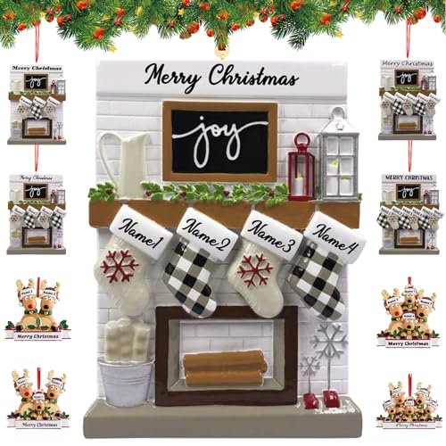 Adornos de Navidad Personalizados, Familia de 2/3/4/5/6, Adornos Personalizados para Chimenea de Navidad, Decoraciones Colgantes Familiares para árbol de Navidad