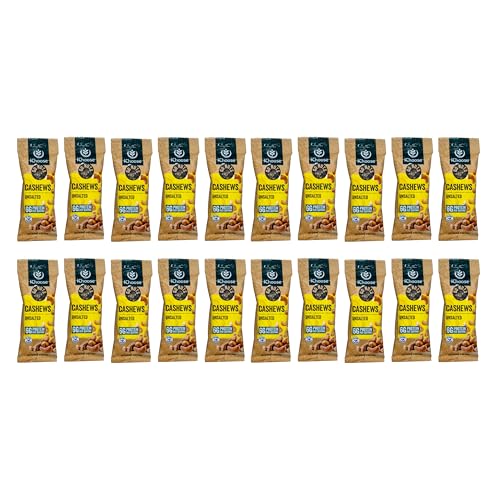 Image of IChoose Unsalted Cashews, 2oz Individual Snack Packs (20 Count Bulk) - No Salt Added Whole Roasted Cashews . Office, Family & Pantry Pack . Plant-Based Protein . Gluten Free