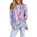SLYZ 2021 Camiseta De Manga Larga con Estampado De Rayas Verticales Rojas De Color De Longitud Media A La Moda para Mujer De 2021