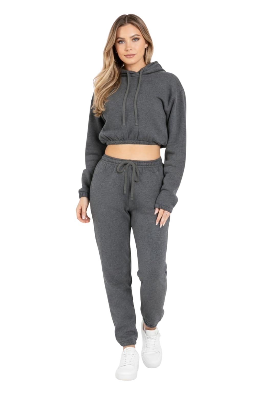 Bahob® Women’s Sportswear Set, 2 Pcs Women Tracksuit Hoodie Crop Top and Joggings Pants Leggings Yoga Gym Wear Tracksuits Activewear Set XS to XL (XL, WCTS-103-E)