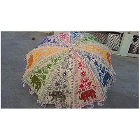 Handmade Colourful Elephant Garden Umbrella Cover