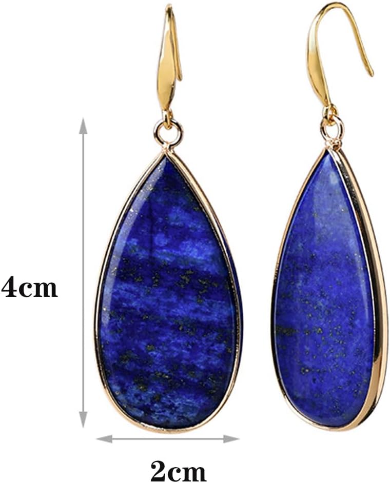 Lapis Lazuli Earrings Navy Blue Earrings for Women Blue Teardrop Dangle Earring Hook Geometry Gemstones Ear Jewelry Gift - Image 4