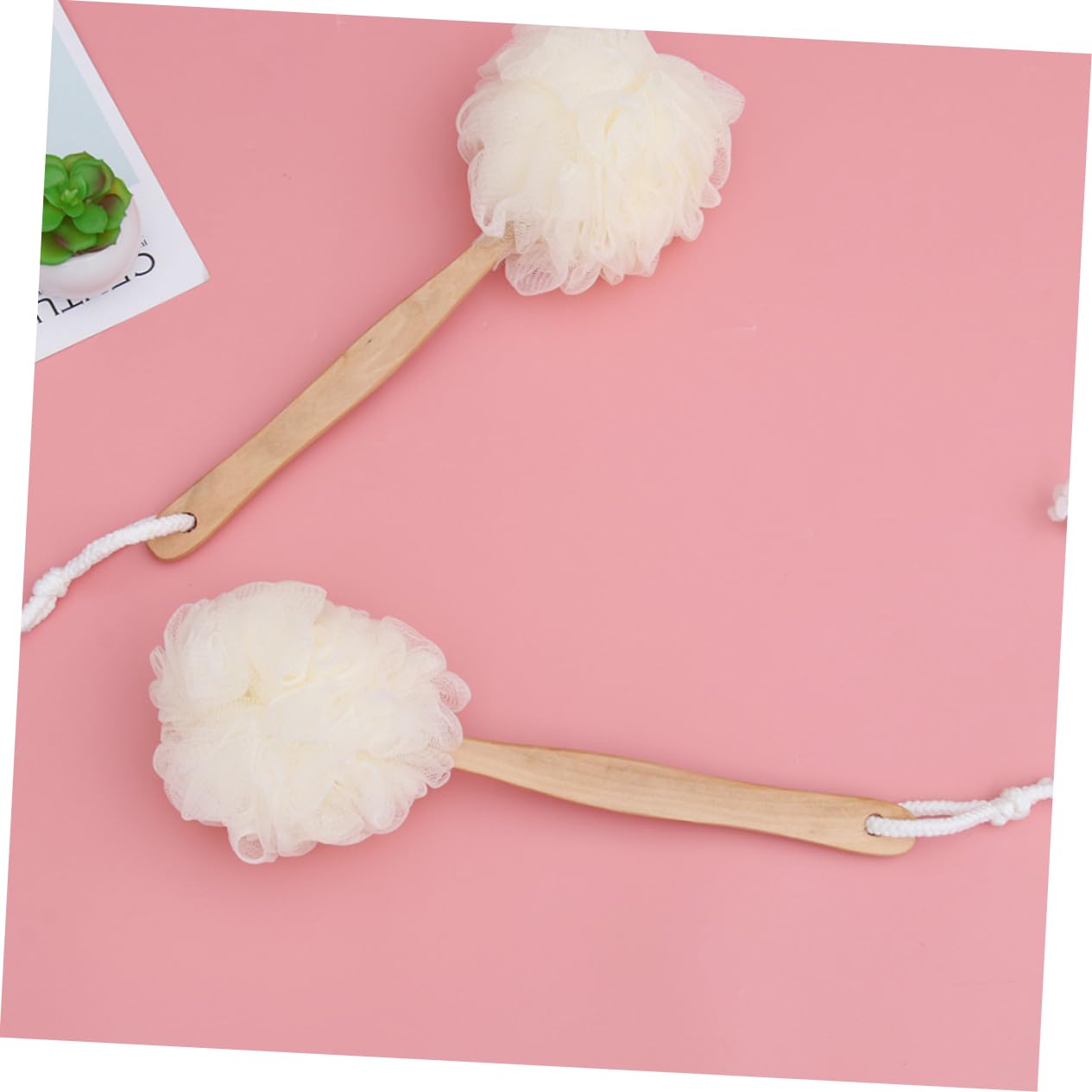 Healeved 3 Piezas Toalla de baño de bola de baño depurador de espalda de lufa espuma cepillo de esponja de lufa ducha del baño cuerpo bath accesorios para el baño Bambú