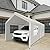 Carports 10×20 Heavy Duty, Portable Carport Garage Tent, Outdoor Storage Shelter,Car Shelter All Weather,Car Canopy for Truck,Car,Boat,Truck (White)