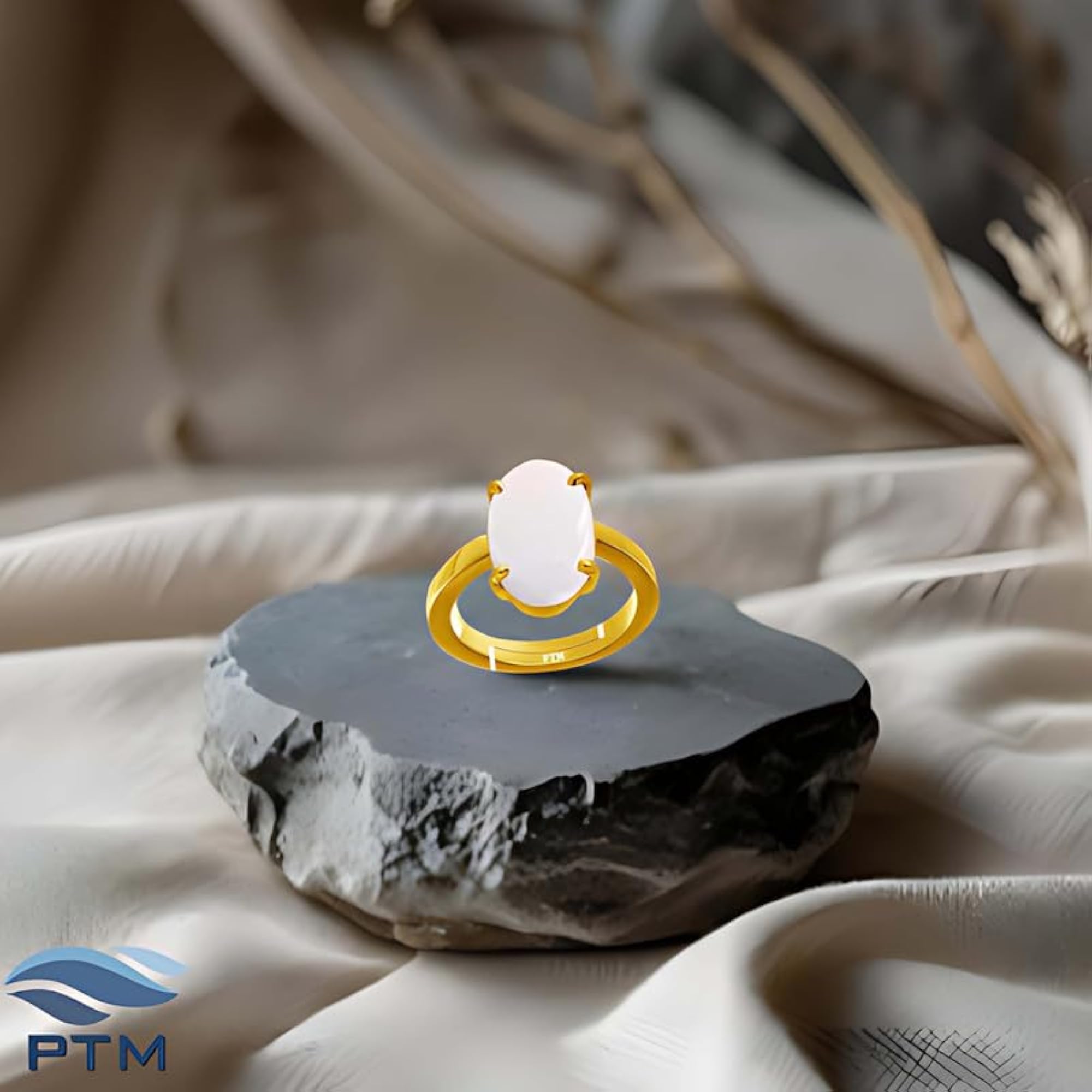 Opal Gold Plated Adjustable Ring, Unisex