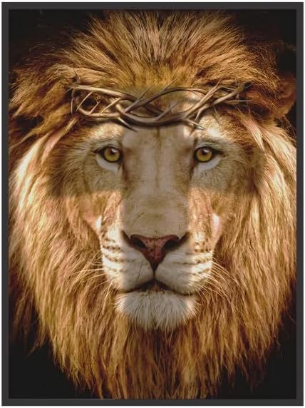 Quadro Decorativo Leão de Judá Cruz Jesus Cristo Sala Quarto Cor ...
